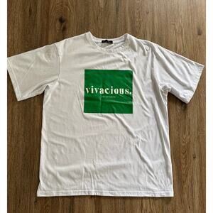 Oversized White T-shirt Vivacious Women Size Large